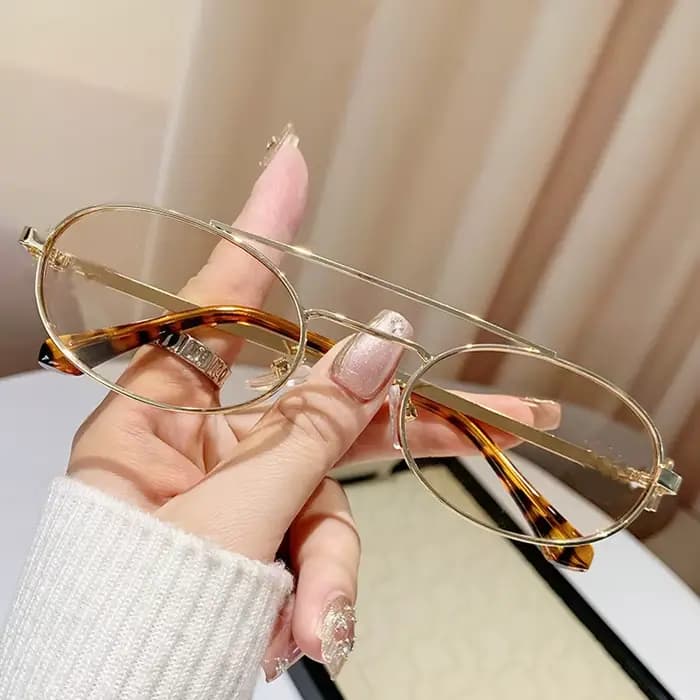 Lunettes de soleil ovales en métal pour hommes et femmes