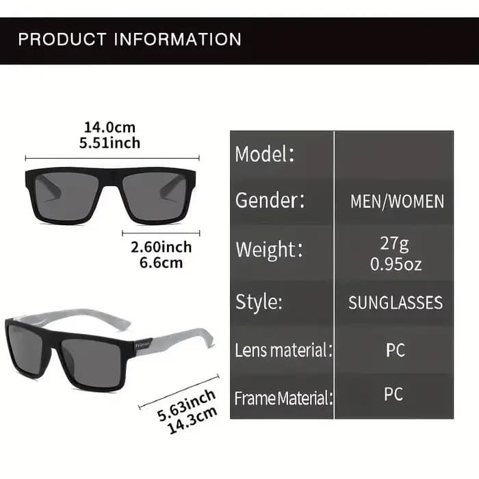 6 paires de lunettes de mode hip-hop colorées de forme carrée