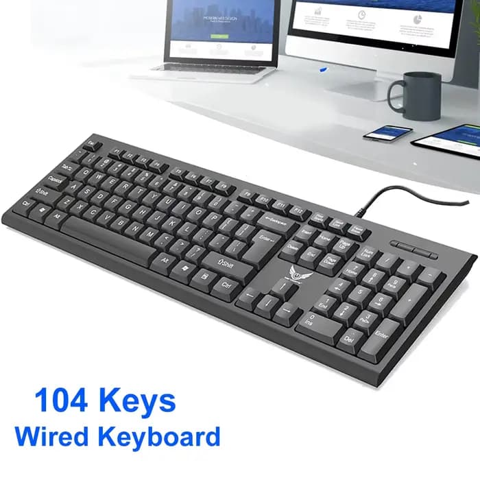 104 touches USB clavier filaire conception ergonomique clavier de jeu clavier Standard clavier d'ordinateur portable pour ordinateurs portables de bureau ordinateurs de bureau