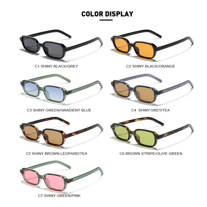 Lunettes de soleil rectangulaires classiques Vintage pour femmes et hommes