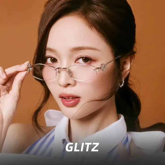 MOMOJA Nouvelle Mode Élégante Lunettes Sans Monture pour Femmes Ultra Légères Rétro Tendance Diamant Incrusté