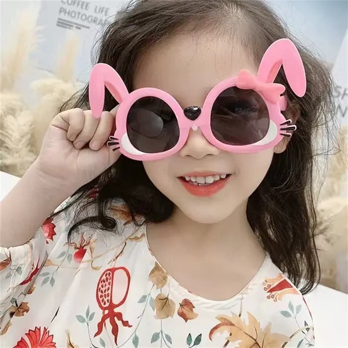 KLASSNUM enfants mignon dessin animé ovale oreilles de lapin lunettes de soleil
