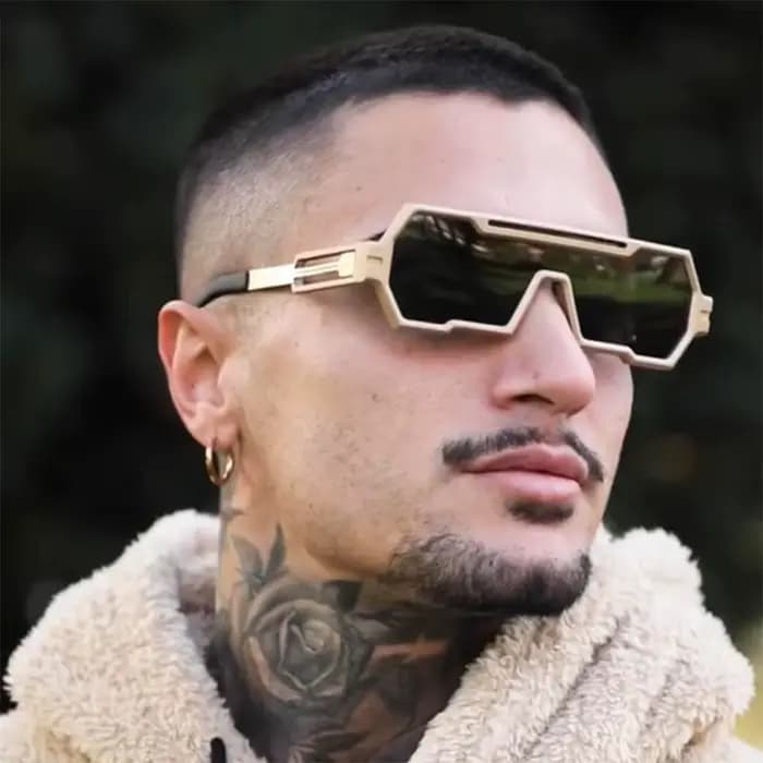 Lunettes de soleil en métal pour hommes