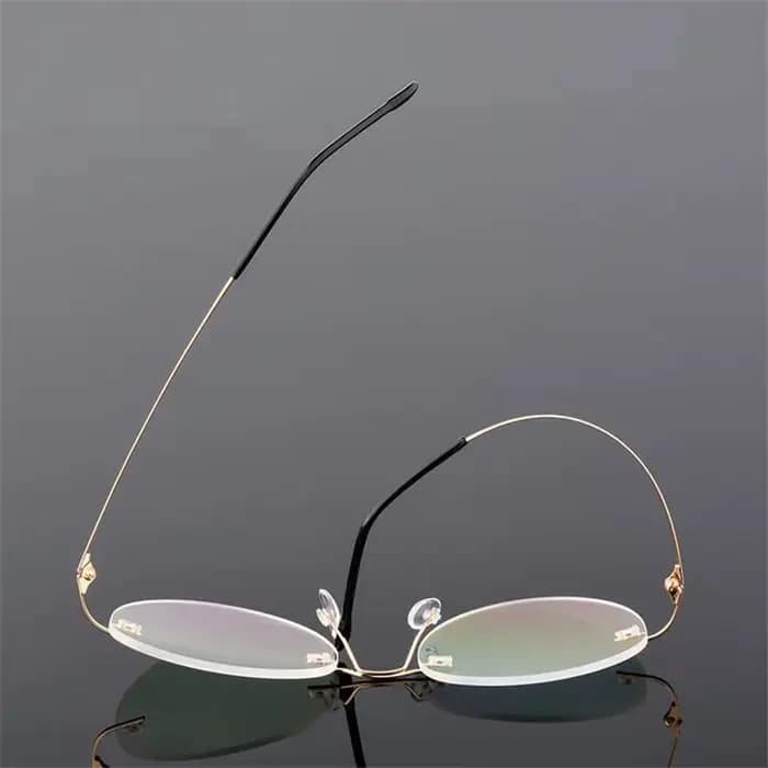 Lunettes de myopie rondes sans cadre pour femmes et hommes