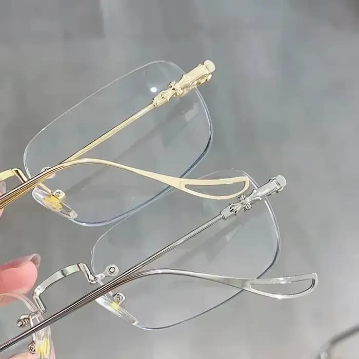 Lunettes carrées sans bords pour femmes et hommes