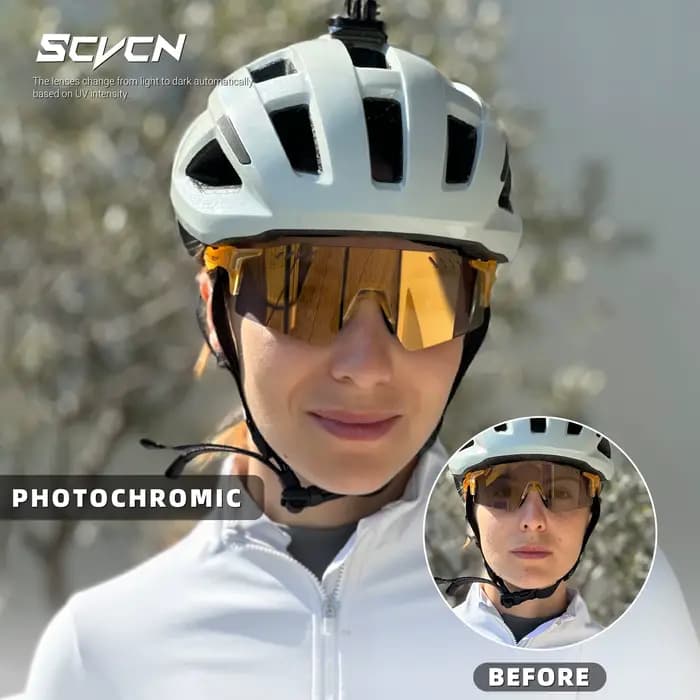 SCVCN lunettes de soleil photochromiques rouges