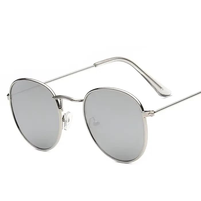Petites lunettes de soleil rondes en métal rose pour femmes
