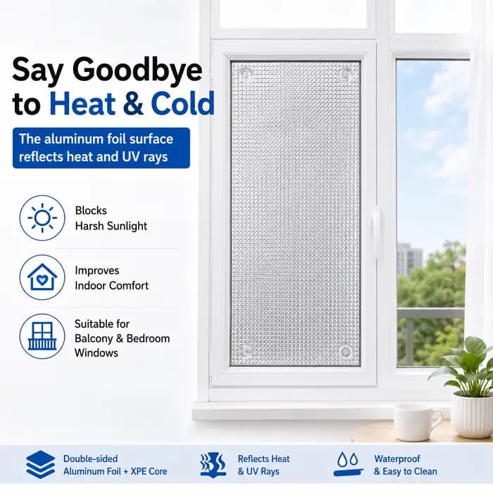 Panneau thermique réfléchissant pare-soleil en feuille isolante pour fenêtre de 9 mm, 50x100/70x100/80x120 cm pour balcon, chambre et véranda