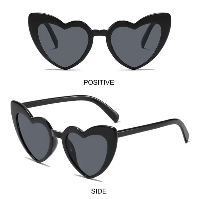 Lunettes de soleil vintage en forme de cœur pour femmes