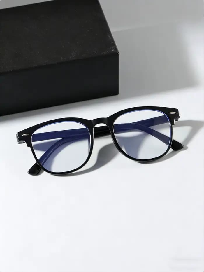 Lunettes carrées classiques noires pour hommes