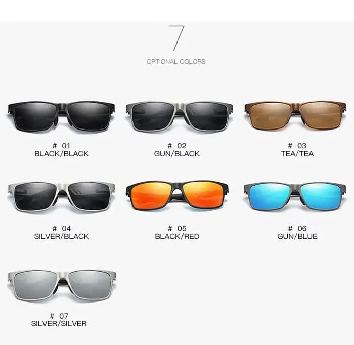 Lunettes de soleil polarisantes en aluminium et magnésium pour hommes