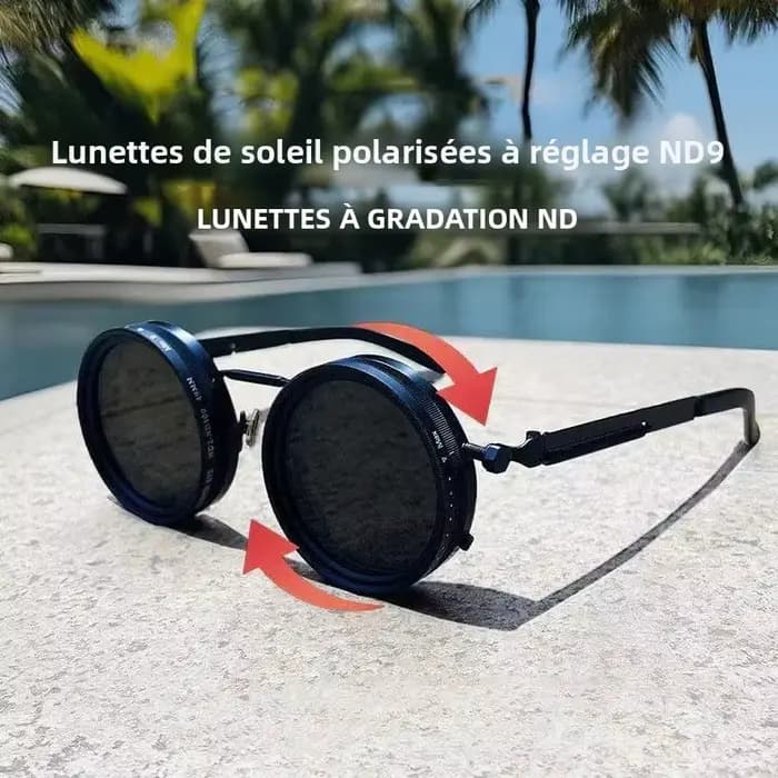 Lunettes de soleil rondes polarisées hommes ND9