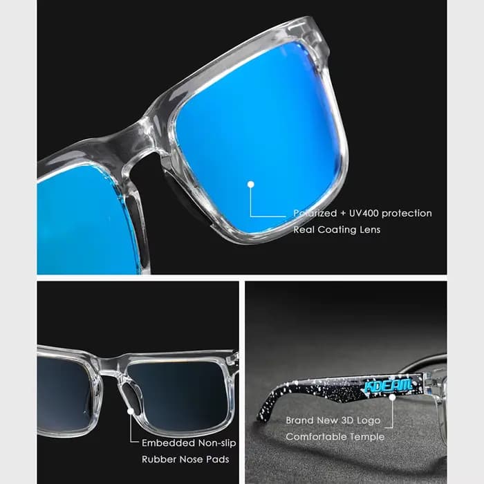 Nouvelles lunettes de soleil carrées pour hommes de la marque KDEAM