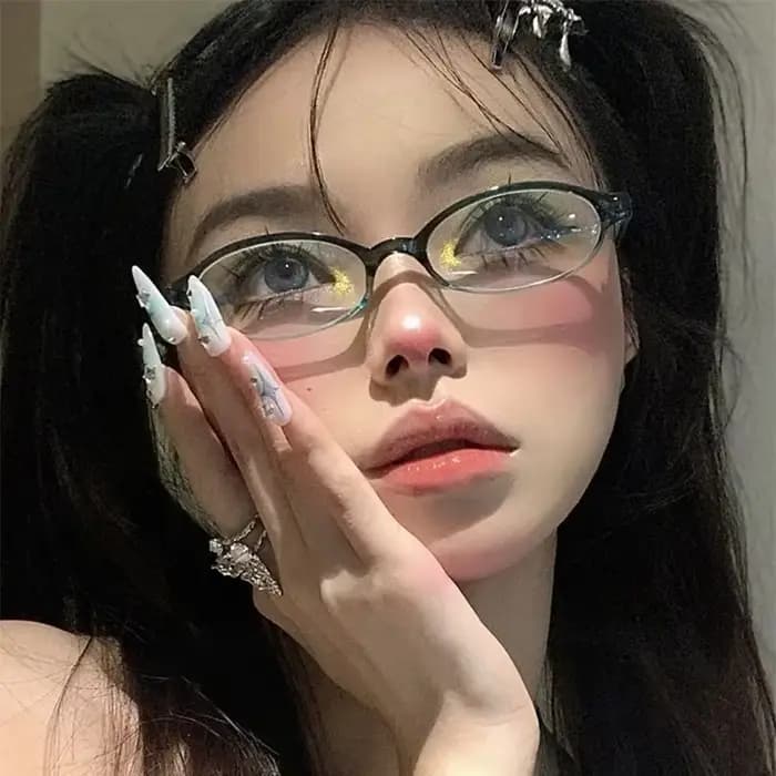 Lunettes ovales rétro Y2K pour femmes