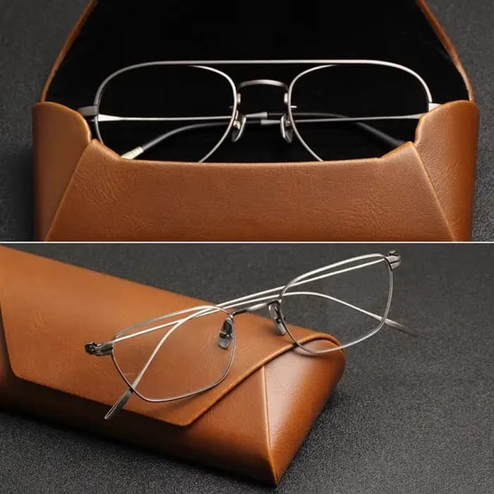 Étui à lunettes en cuir pour myopie de luxe