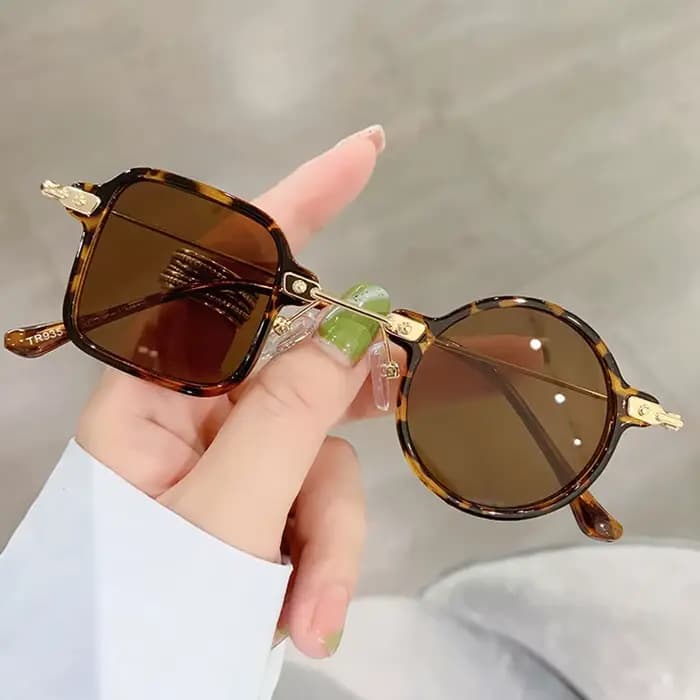 Vintage asymétrique Galsses cadre femmes hommes carré rond lunettes de soleil TR90 myopie optique