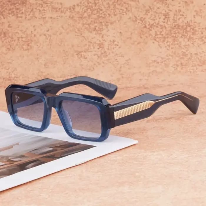 JMM MIGLIA Lunettes de soleil rectangulaires en acétate pour hommes et femmes faites à la main au Japon