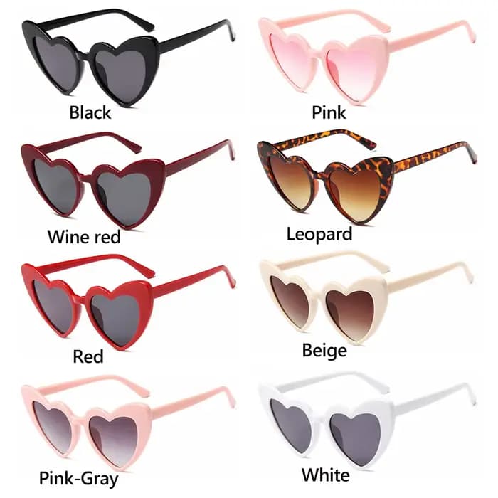 Lunettes de soleil en forme de cœur pour femmes