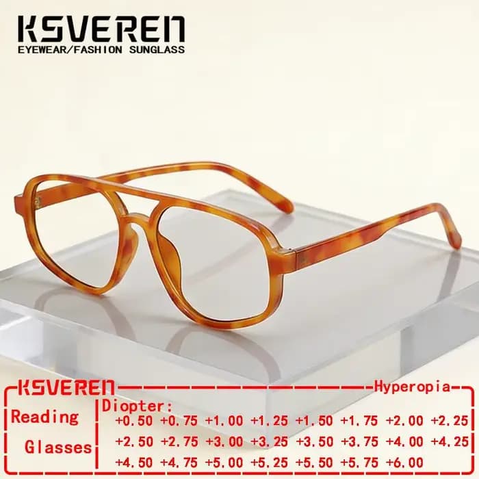 Lunettes de lecture anti-lumière bleue à double pont pour hommes et femmes