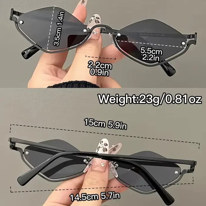 Petites lunettes à la mode en forme de diamant