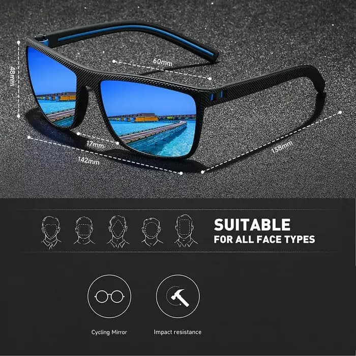 Classique Vintage motif à carreaux carré lunettes de soleil hommes femmes mode pêche conduite homme