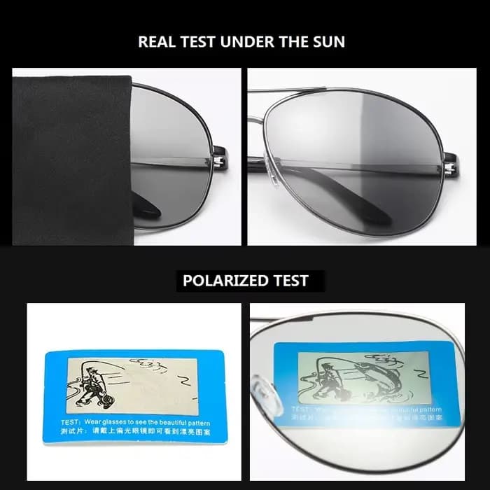 Lunettes de soleil photochromiques polarisées pour hommes