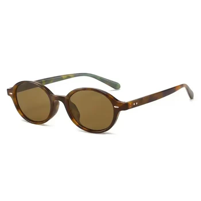 Rétro petites lunettes de soleil ovales femmes hommes Rivets nuances