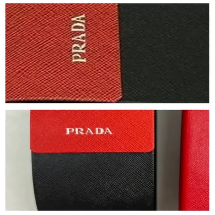 Prada – étui à lunettes de soleil texturé noir et rouge pour femmes, boîte de rangement rigide portable pour lunettes, accessoires de voyage et de vacances