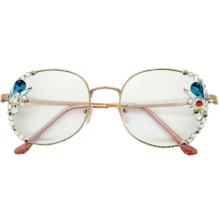 Lunettes carrées avec diamants brillants pour femmes