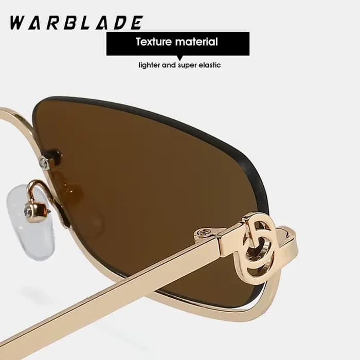 Lunettes de soleil carrées demi-cadre pour femmes