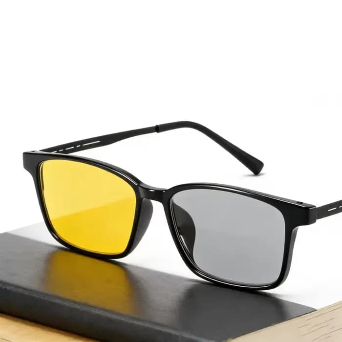 Lunettes de myopie photochromiques tendance à verres jaunes pour femmes et hommes