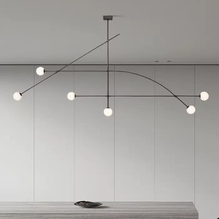 Plafonnier Suspendu Noir au Design Moderne, Luminaire Décoratif d'Nik, Idéal pour un Salon, une Chambre à Coucher, un Restaurant