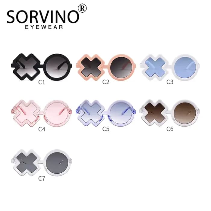 SORVINO mode lunettes de soleil irrégulières enfants XO en forme de marque concepteur