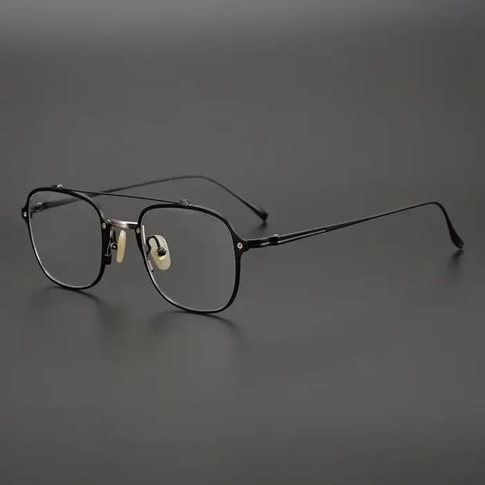 Lunettes Aviateur Japonaises Carrées en Titane Léger Style Rétro pour Hommes – Monture de Vue