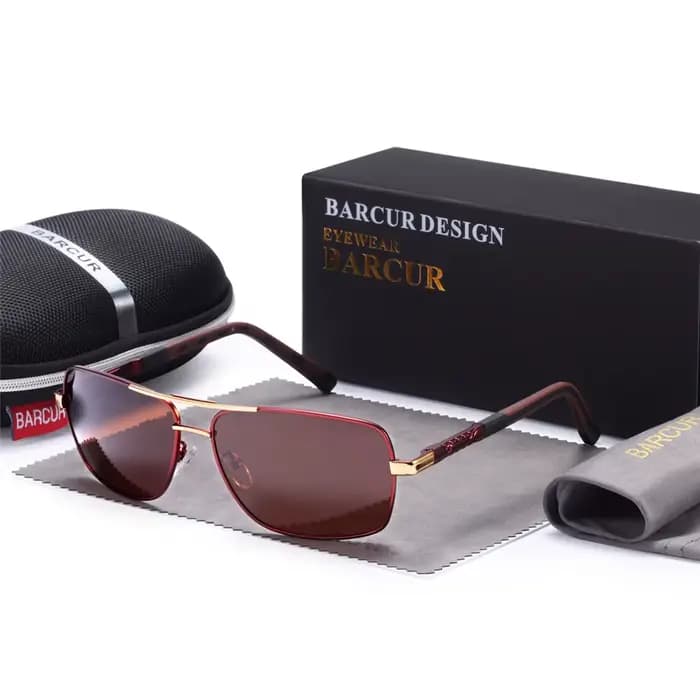 BARCUR Rectangle lunettes de soleil polarisées conduite