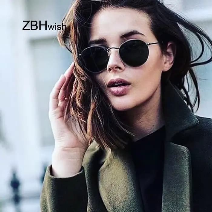 Lunettes de Soleil Rondes Rétro pour Femme