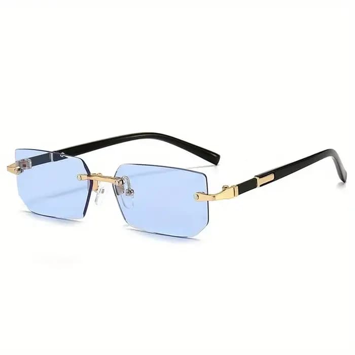 Lunettes de soleil rectangulaires sans monture pour hommes et femmes
