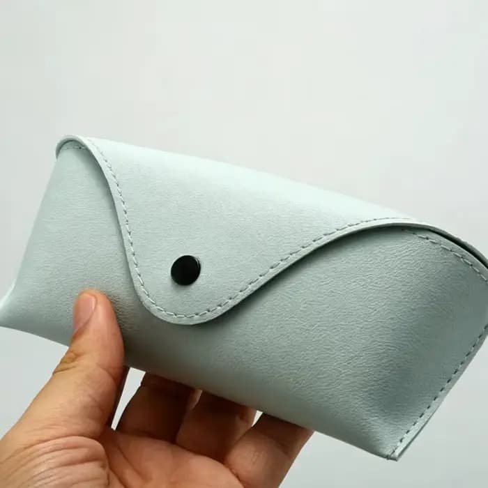 Boîte à lunettes en cuir haut de gamme de couleur unie
