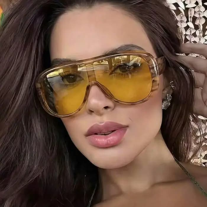 Lunettes de soleil carrées surdimensionnées de luxe style bohème