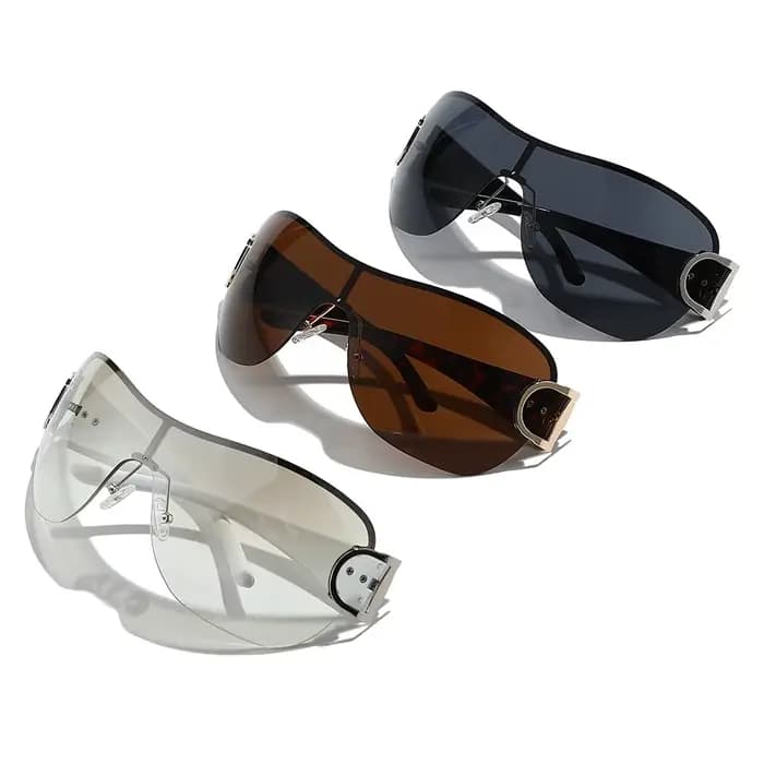 Nouvelles Lunettes de Soleil Vintage de Luxe Monobloc pour Femme