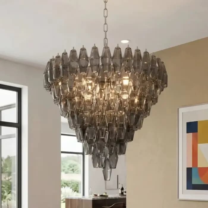 Lustre en verre de luxe pour salon, chambre à coucher, restaurant, décoration, luminaire suspendu en verre de Murano multicolore, luminaire d'intérieur