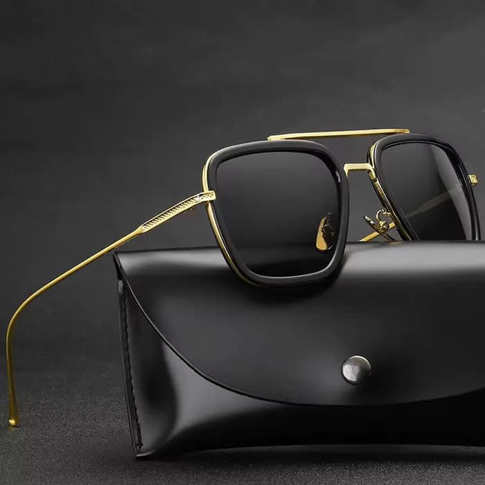 Marque Design Tony Stark carré lunettes de soleil pour hommes femmes mode Vintage classique plage voiture conduite UV400