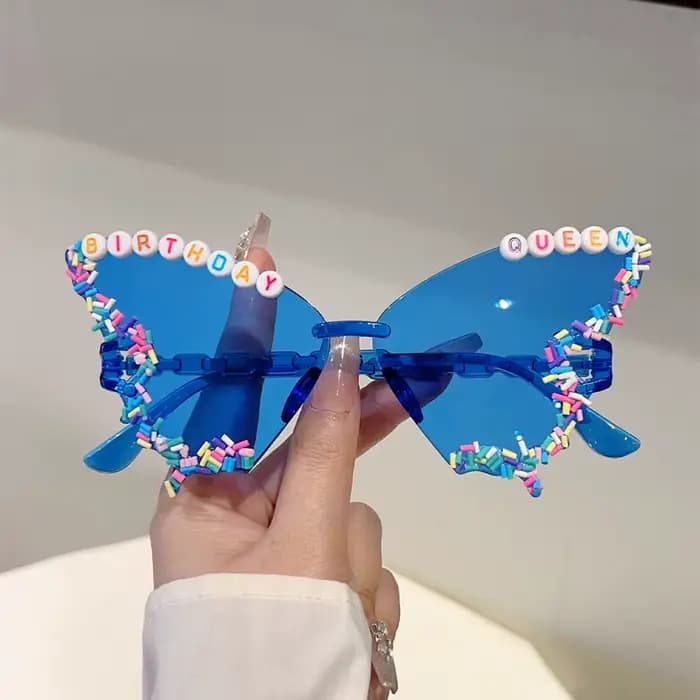 KAMMPT lunettes de soleil en forme de papillon avec arrose femmes mode cadeau d'anniversaire décor nuances