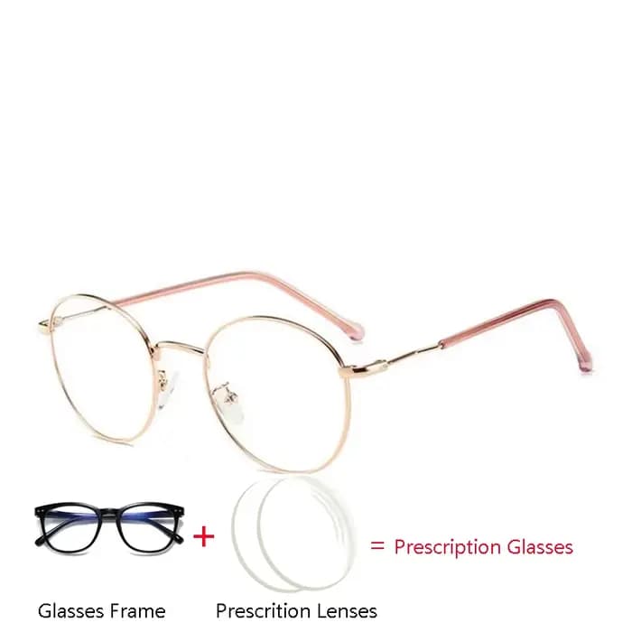 Lunettes de Prescription optiques ovales à monture en or Rose