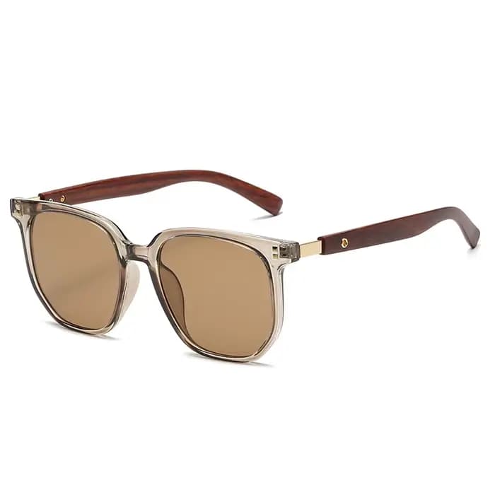 Lunettes de soleil TR90 à jambe de Grain de bois à la mode
