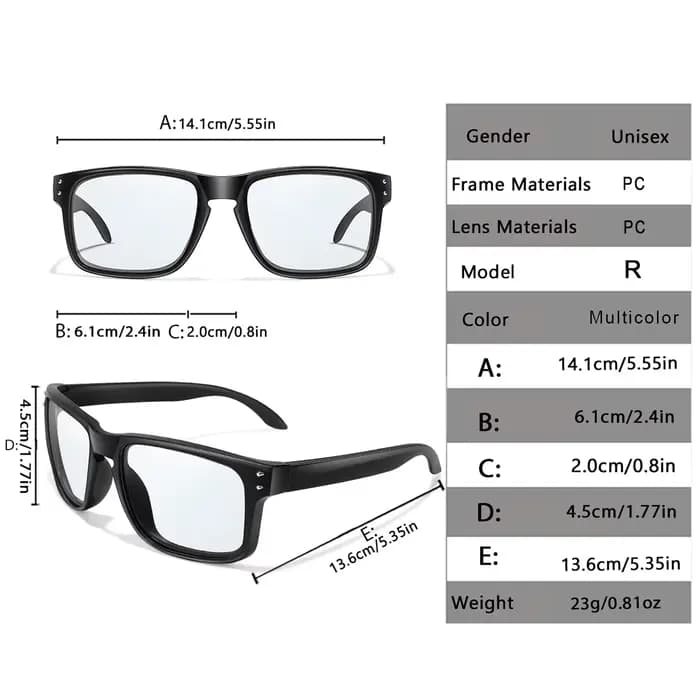 Lunettes de soleil photochromiques pour hommes et femmes
