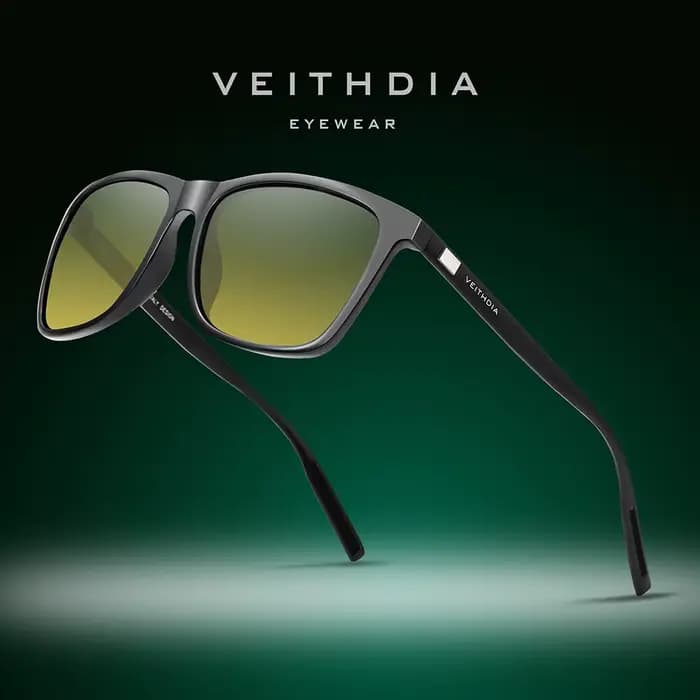 VEITHDIA hommes lunettes de soleil Vintage aluminium + TR90 photochromique polarisé UV400 lentille mode