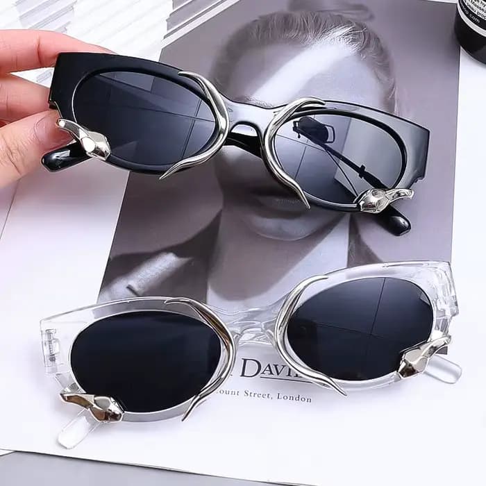 Y2K rétro stéréo serpent lunettes de soleil