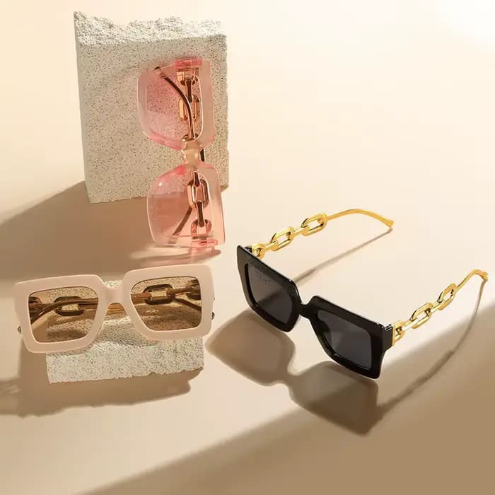 Lunettes de soleil carrées de luxe pour femmes
