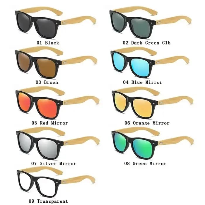 Lunettes de soleil en bois de bambou à la mode pour hommes et femmes